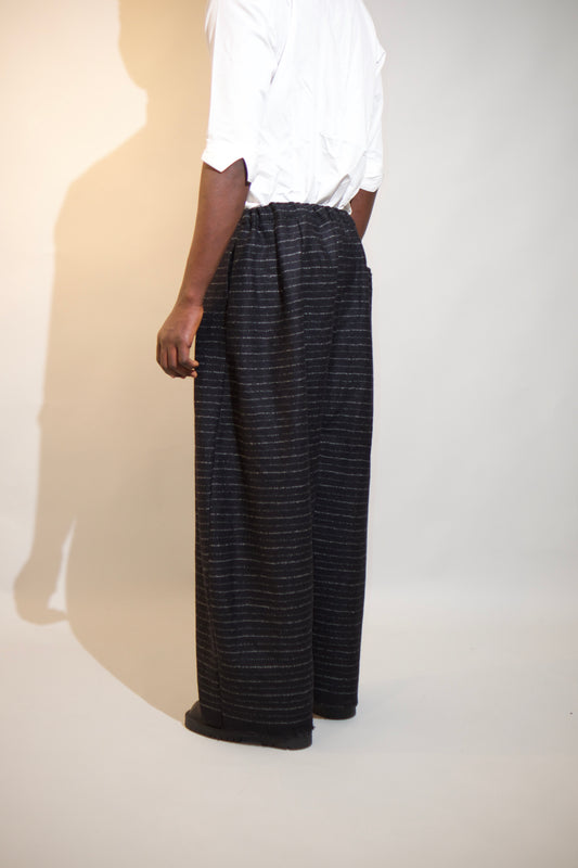 Black Horizontal Striped Trousers