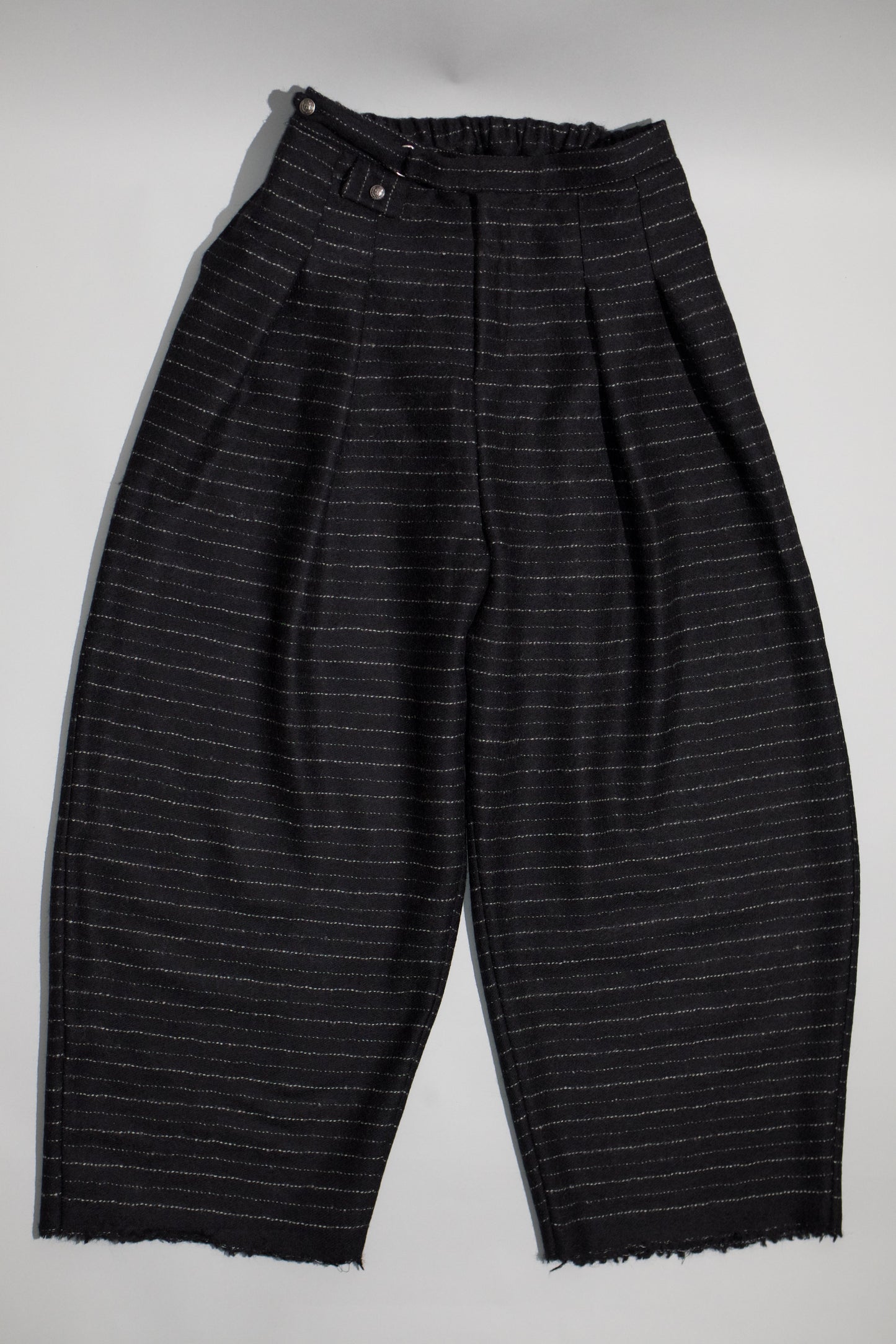Black Horizontal Striped Trousers