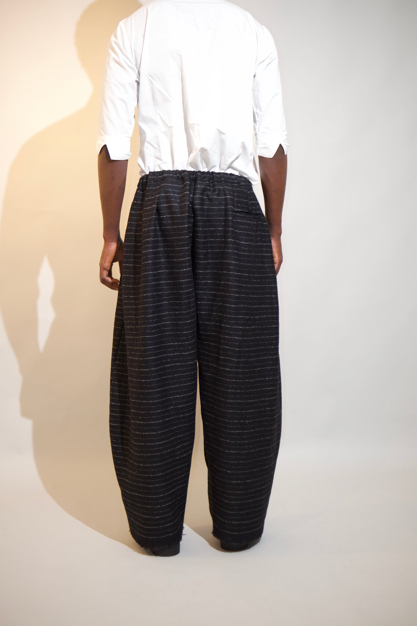 Black Horizontal Striped Trousers