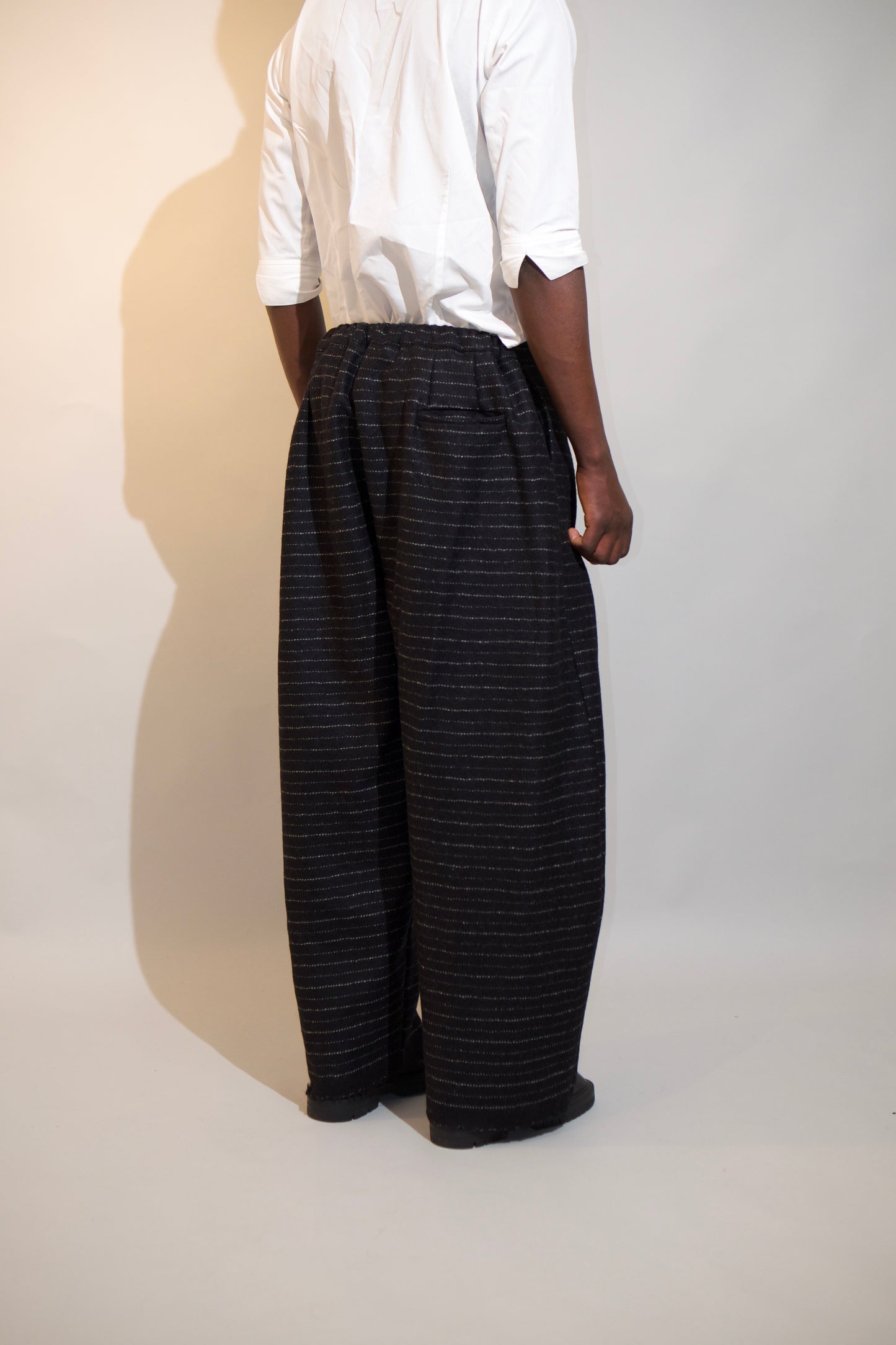 Black Horizontal Striped Trousers